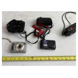 Sony cameras with older 35mm camera and two