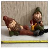 1070s hand-painted ceramic garden gnomes