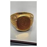 Marked 10 K gold ring size 10, 3.84g