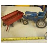Ertl Ford tractor and Ertl red wagon