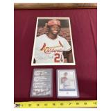 St. Louis Cardinal autographed poster and Fleer