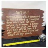 Cute no trespassing sign