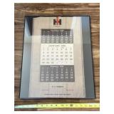 International Harvester 1960 framed calendar.