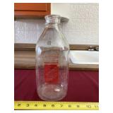 White Gold half gallon glass milk jar.