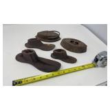 Doorstop sad irons and shoe stretchers