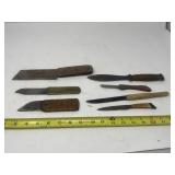 Old knives, pairing, knives, homemade knives