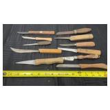 Old pairing knives and knives