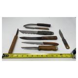 Various knives hunting knives, echo, cutting
