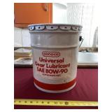 Conoco metal bucket with lid and handle.