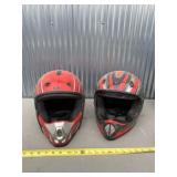 Two motorcycle helmets size small.
