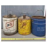 FS, Shell and Arco tractor fluid bucket and cans.