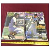 Beckett 1991 and 2001 baseball card value guides.