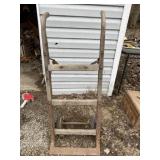 Old heavy wood and steel dolly.