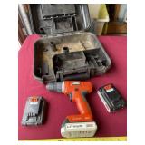 Black & Decker battery operated drill, three