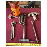 Imperial Brass tube bender, Ridgid pipe cutter