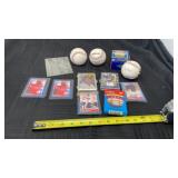 Baseball cards mostly 1980s with baseballs 1991