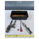 Harmonic balance puller set in plastic tool box.