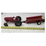 International toy tractor with manure spreader