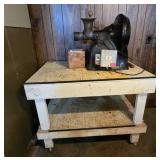 Vintage Stimpson meat grinder ( works )  with