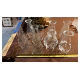 Clear and Etched Glass Oil Lamp Shades