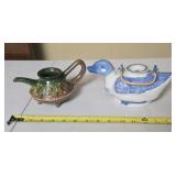 Chinese porcelain duck teapot, Italian  miniature