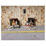 vintage ceramic lighted miniature buildings
