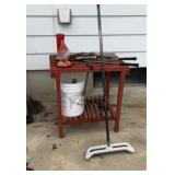Hummingbird Feeders, Wood Table, Garden Tools and