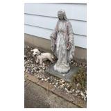 Concrete Virgin Mary and Sheep