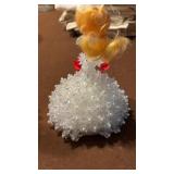 Retro beaded safety pin dolls,