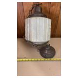 Antique Art Deco Glass Flush Mount Light:
