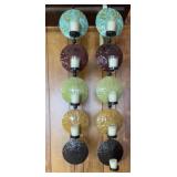 Pier 1 multicolored metal plate candle sconces