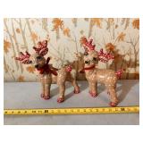 vintage ceramic reindeer figurines created from