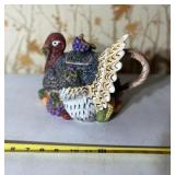 vintage ceramic Thanksgiving turkey creamer or