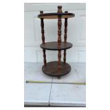 3-tier pedestal plant stand is a turned wood