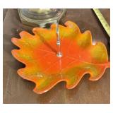 California Pottery maple leaf serving tray,