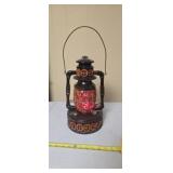 Handmade folk art Lighted sliced walnut lamp