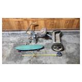 Skateboard and Tricycle missing front wheel