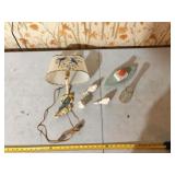 vintage wall-mounted lamp, vintage set of white