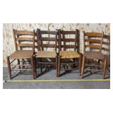 4 antique ladder-back chairs