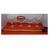 vintage Indiana Glass Diamond Point clear footed