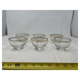 vintage Libbey Gold Leaf or Anchor Hocking footed