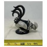 Black and White Ceramic Rooster