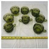 vintage Indiana Glass Kings Crown Avocado Green