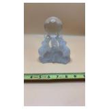 Decorative frosted glass sculpture featuring