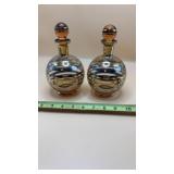2-Czech Import Irice Perfume Bottle Gold Striped