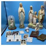 Christian devotional items, including several