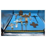 Wooden & Metal Religious Cross Crucifix for Wall