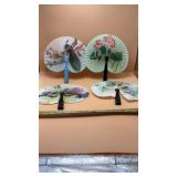 Folding hand fans made of paper and metal,Made