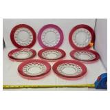 Vintage Kings Crown Pattern 4 Ruby Red 8.5"