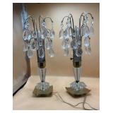 Hollywood Regency Art Deco Waterfall Table Lamps,
